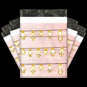 30 Poly Mailers/shipping Bags/ 30 Thank you Stickers - Lights/Hearts & plain whi